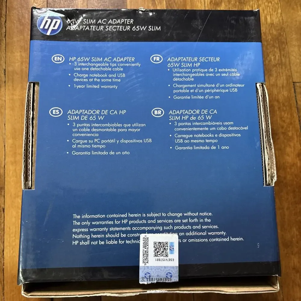 HP H6Y82AA#ABA 65W Slim AC Adapter Charger w/ FREE SHIPPING